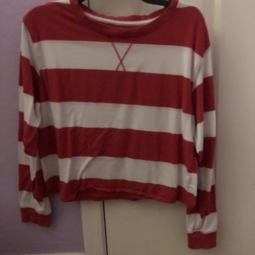 NWOT Red and White Striped Long Sleeve T-shirt